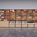 Modern Retail Display Shelves With Multiple Layers And Neatly Arranged Products