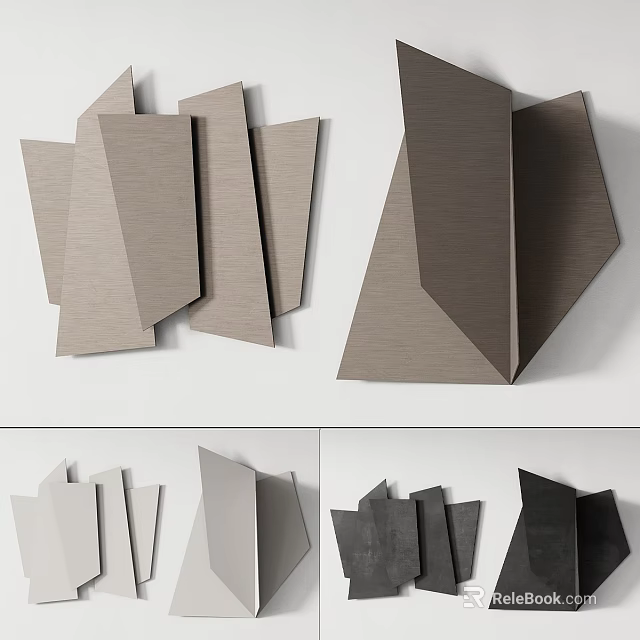 Geometric Wall Decor With Various Shapes And Tones 3d model