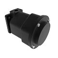 Black Industrial Hydraulic Pump With Metal Shaft And Red Ring