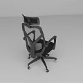 Ergonomic Black Office Chair With Mesh Back Headrest Armrests And Wheels