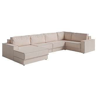 Modern simple multi-person leisure sofa 3d model