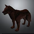 Red Wolf Character and Mythical Creature in Detailed 3D Model Standing Pose 3d model