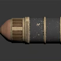 Military Ammunition Bullet With Copper Tip Blue Gold Casing Detailed Surface Texture And Metallic Finish