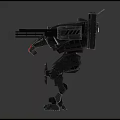 Futuristic Mechanical Robot With Metallic Armor Weapon Arm And Detailed Legs
