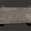 Rustic Wooden Stool With Natural Wood Texture Square Seat And Thick Legs