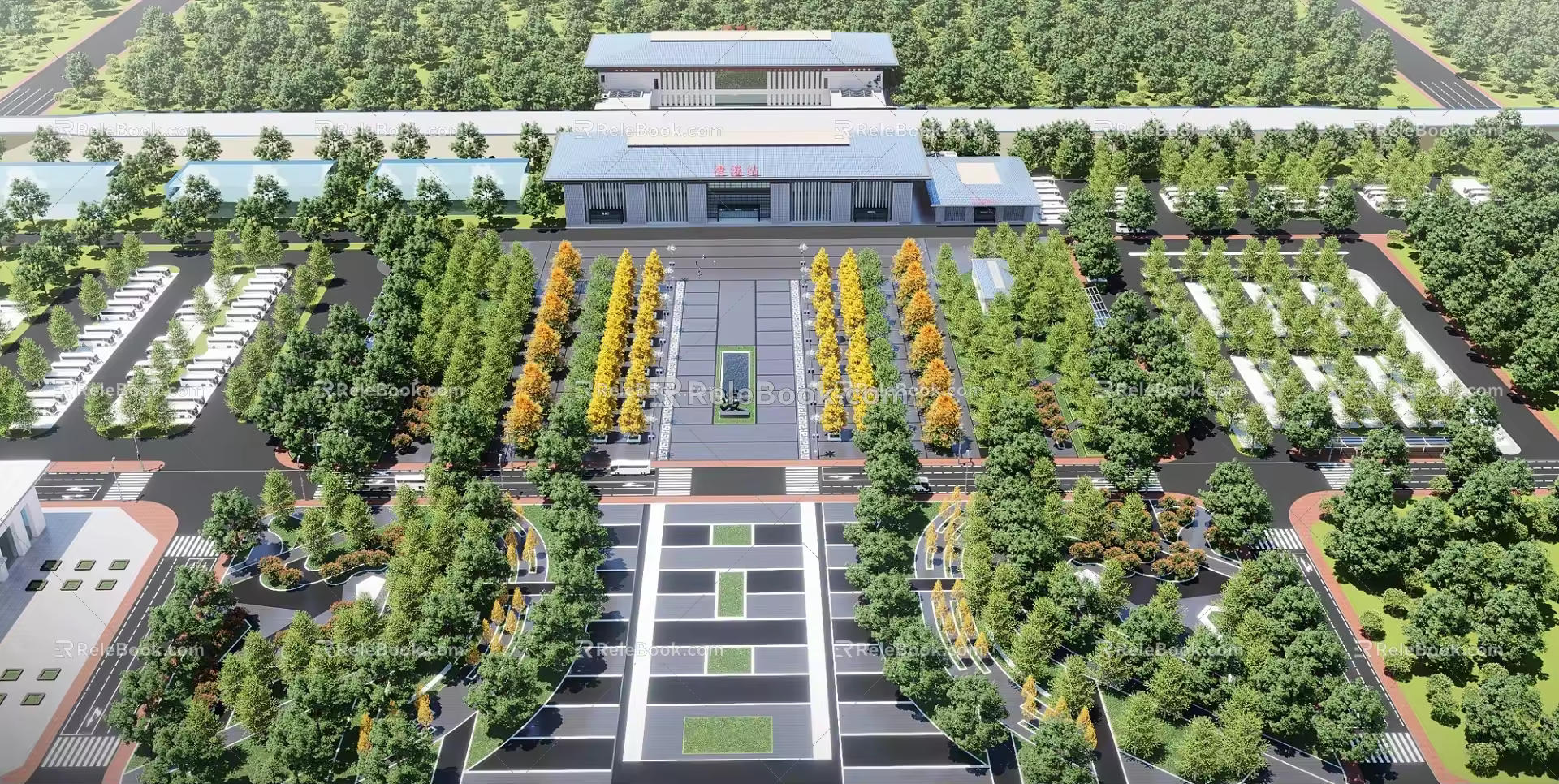 High-speed railway station 3d model