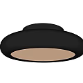 Modern Black Round Ceiling Light With Illuminated Panel And Sleek Design