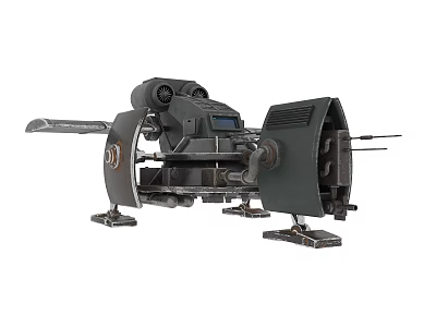 Advanced Spacecraft Mechanical Structure with Landing Gear and Robotic Arm for Cosmic Exploration Missions 3d model