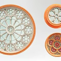 European-style window grilles cut-out window round window grilles round window 3d model