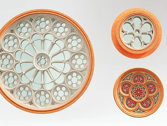 European-style window grilles cut-out window round window grilles round window 3d model