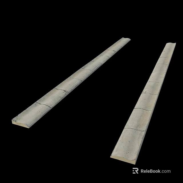 Road Infrastructure Concrete Long Segmented Curb Stones For Urban Construction 3d model 