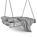 Modern Hammock With Cozy Blue Sheets Pillows And Natural Hanging Ropes Design