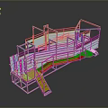 Metal Frame Platform Structure With Stairs Railings And Industrial Design Elements 3d model