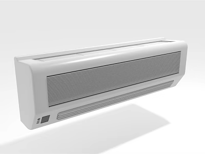 Sleek White Wall Mounted Air Conditioner Fan With Modern Grille Design And Control Panel 3d model