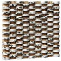 Modern Woven Wall Decor With Natural Wood Strips And White Brown Texture