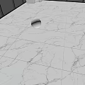 White Marble Veined Floor Tiles in Bright Space With Natural Light