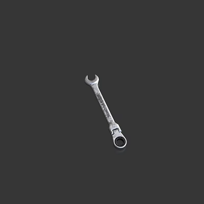 Chrome Vanadium Steel Hardware Tool Wrench With Open End And Socket End For Repairs 3d model