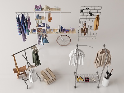 modern shelf clothing 3d model