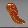 Stylish Golden Red Shoes With Intricate Cutout Woven Pattern Elegant Footwear Fashion Design