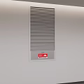 Sturdy Fire Rated Hardware Tools Ventilation Grille with Red Label on White Wall 3d model