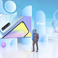 Vivo Smartphone Live Stream Showcase With Presenter And Brand Logo Blue Background