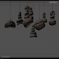 Stacked Stone Pendant Lights With Artistic Design For Modern Interior Decor 3d model