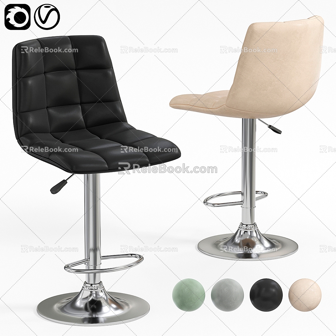 stoolmarket Leather Bar Chair 3d model