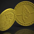 Shiny Decorative Gold Coins For Household Use With Intricate Patterns And Engraved Text