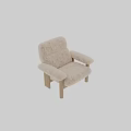 Cozy Beige Plush Accent Chair with Wooden Frame and Soft Upholstery