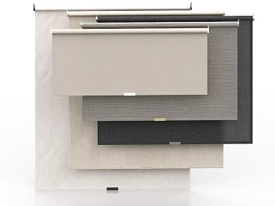 Multiple Colored Curtain Fabric Samples With Various Textures And Designs 3d model