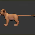 Cartoon Young Lion Character With Green Eyes And Orange Fur Standing
