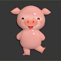 Cute Pink Pig Character 3D Cartoon Design With Smiling Face And Friendly Look