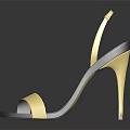 Fashionable Elegant Gold Black Peep Toe Stiletto Heel High Heels With Mirror Reflective Finish