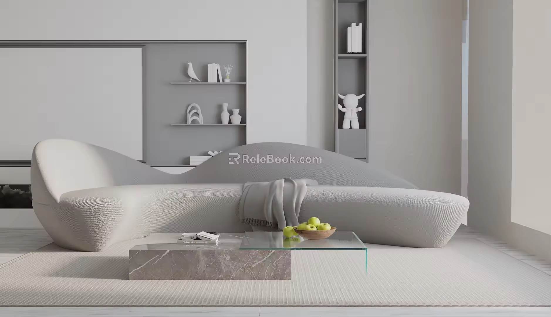 Modern three-seat sofa 3d model