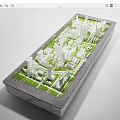 Commercial Equipment Urban Planning Display Model With Building Structures And Green Areas