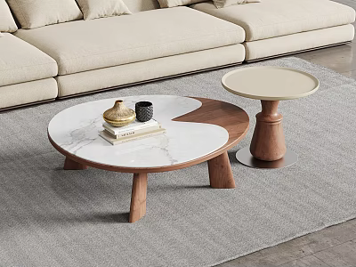Modern Retro Coffee Table Middle Style Tea Table Ornaments 3d model