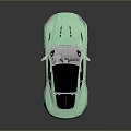 Pastel Green Modern Sports Car With Two Door Black Roof And Black Wheels