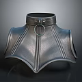 Fashionable Black Leather Sleeveless Vest Featuring High Collar And Metal Ring Stitched Design