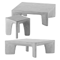 Modern Concrete Coffee Tables With Minimalist Design And Different Sizes 3d model
