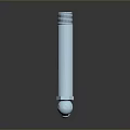 Modern Lighting Combination With Silver Cylindrical Metal Lamp Pole And Connecting Part
