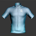 Teal Short Sleeve Cycling Jersey With Front Zipper And Brand Logo