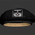 Black Beret Featuring Eagle Emblem And Circular Badge With Red Center