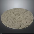 Dry Cracked Circular Surface With Deep Fissures And Rough Texture Against Dark Background