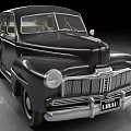 Black Vintage Classic Car With Chrome Grille And Round Headlights Design