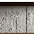 Textured White Stone Background Wall With Four Panels And Brown Frame 3d model