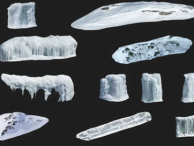 Modern Snow Glacier Iceberg Snow Collection 3d model