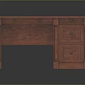 Classic Wooden Desk Design With Smooth Tabletop And Functional Storage Drawers