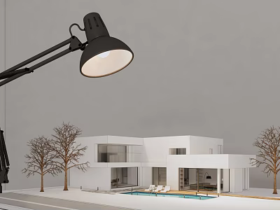 Commercial Equipment Modern Black Desk Lamp For Architectural Model Lighting 3d model