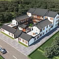 Traditional Chinese Ancient Architecture Complex With Courtyard 3d model