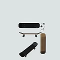 Sports Equipment Skateboard With Wooden Deck Black Grip Tape Wheels And Metal Trucks